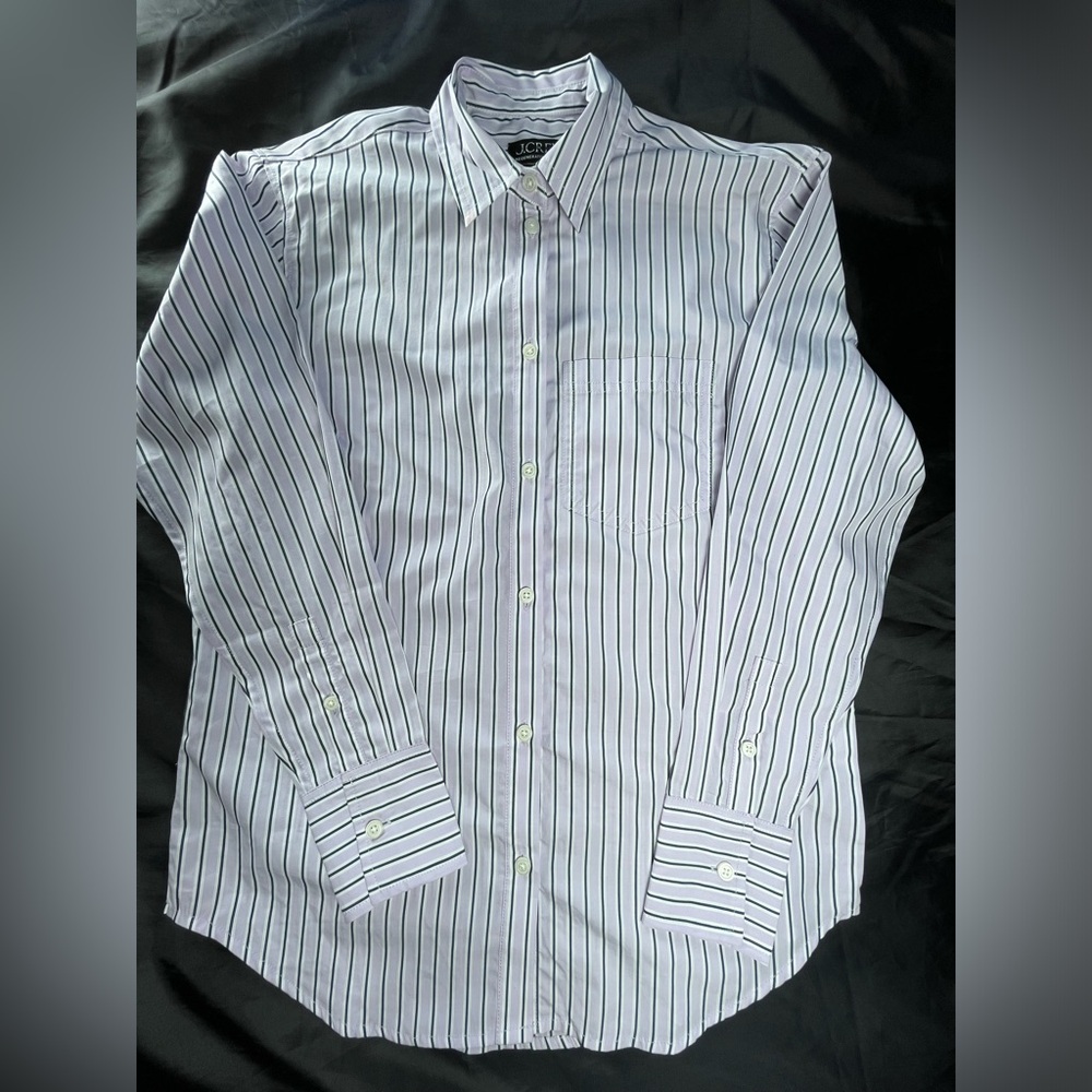 J.Crew Size 00  Garçon classic shirt in striped cotton poplin In Vintage Lilac - Picture 6 of 13